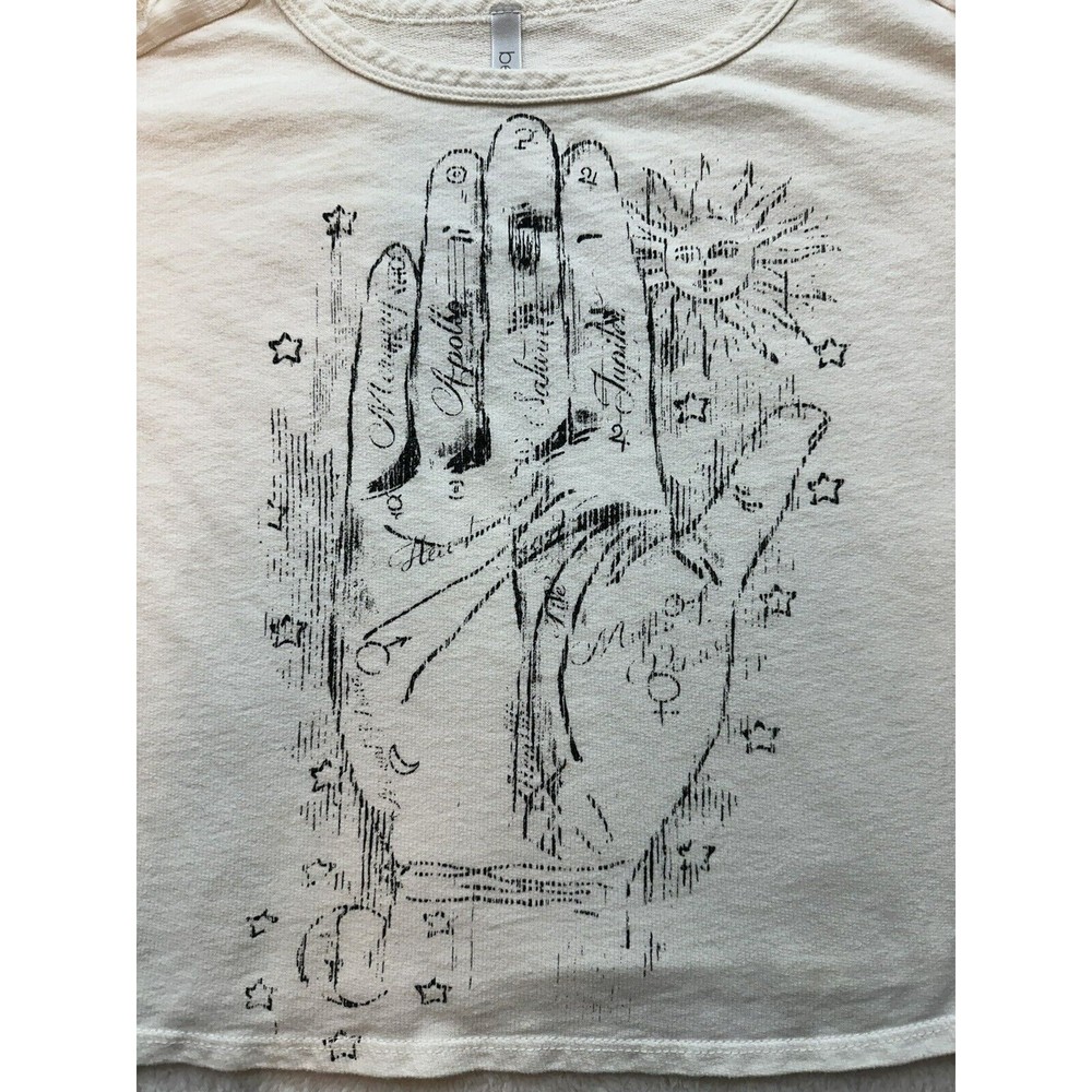 Bena J Numerology Shirt Women’s Small Cut Out Sleeves Esoteric Graphic Print